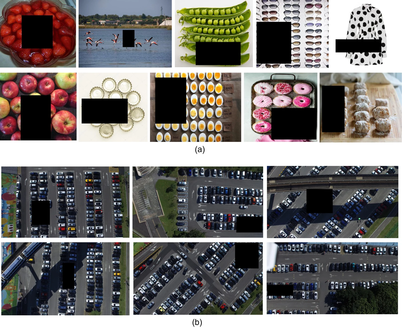 Sample images from FSC-147-OCC and CARPK-OCC